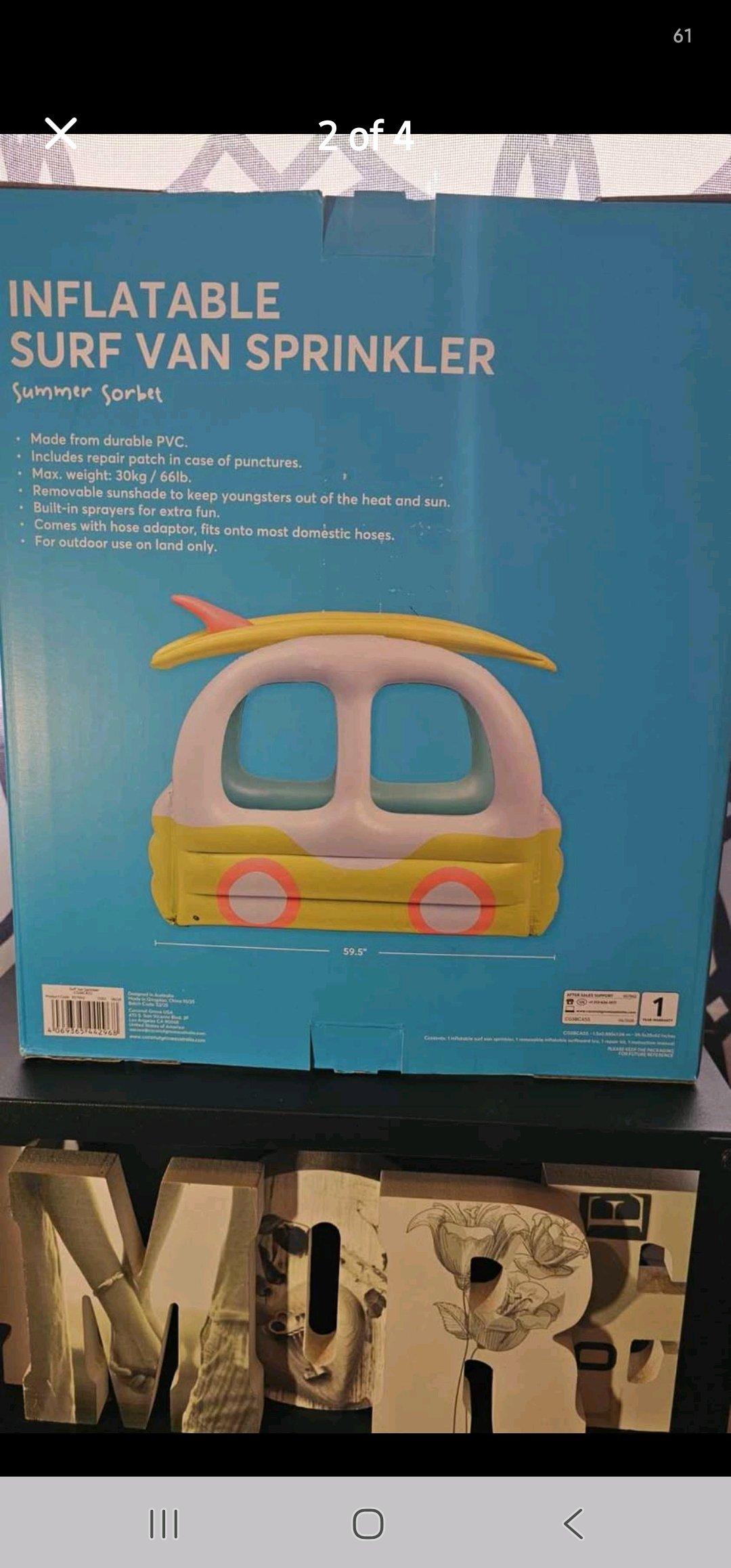 NEW Coconut Grove Inflatable Surf Van Sprinkler 595