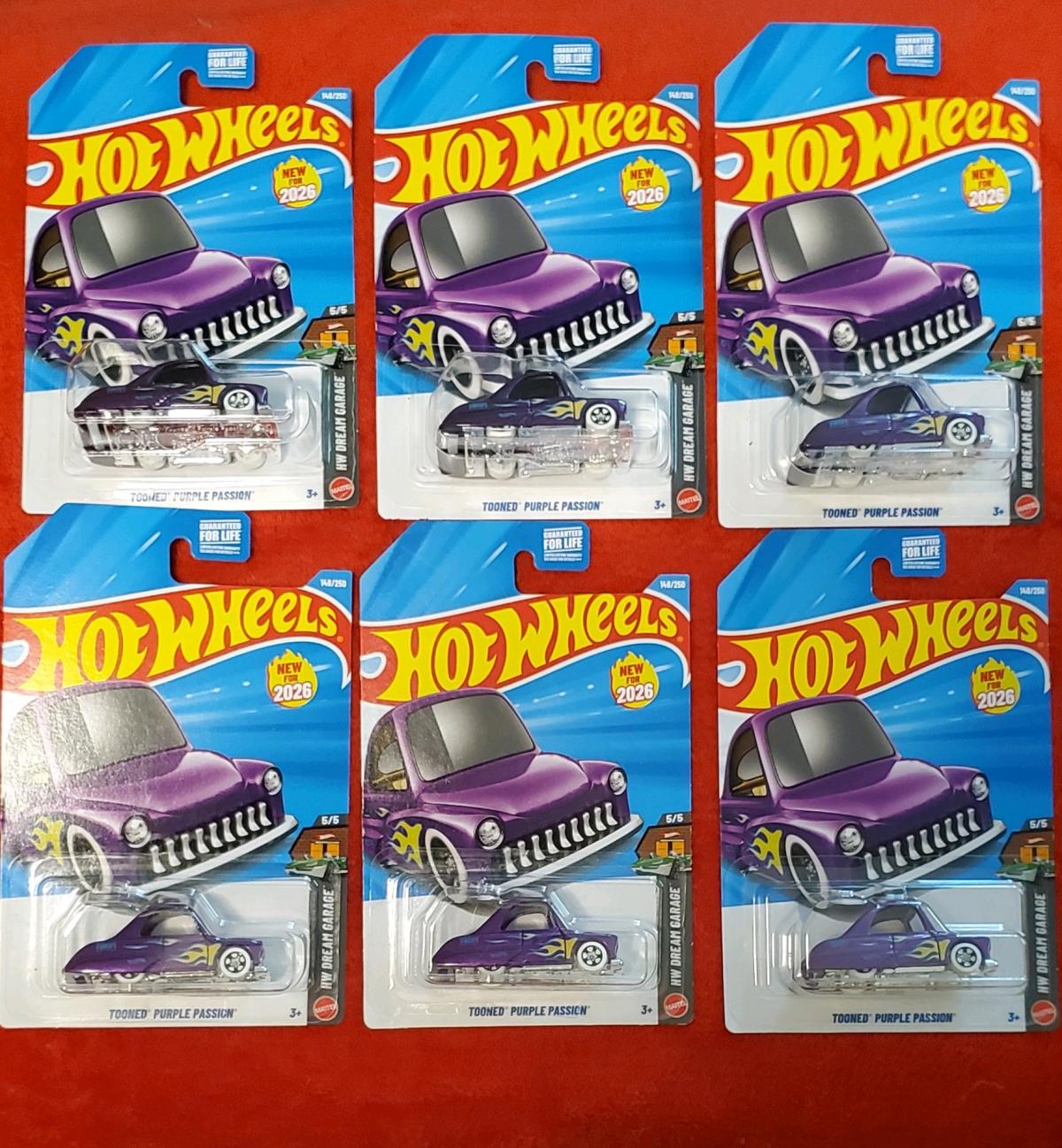 Hot Wheels Tooned Purple Passion HW DREAM GARAGE set of 6