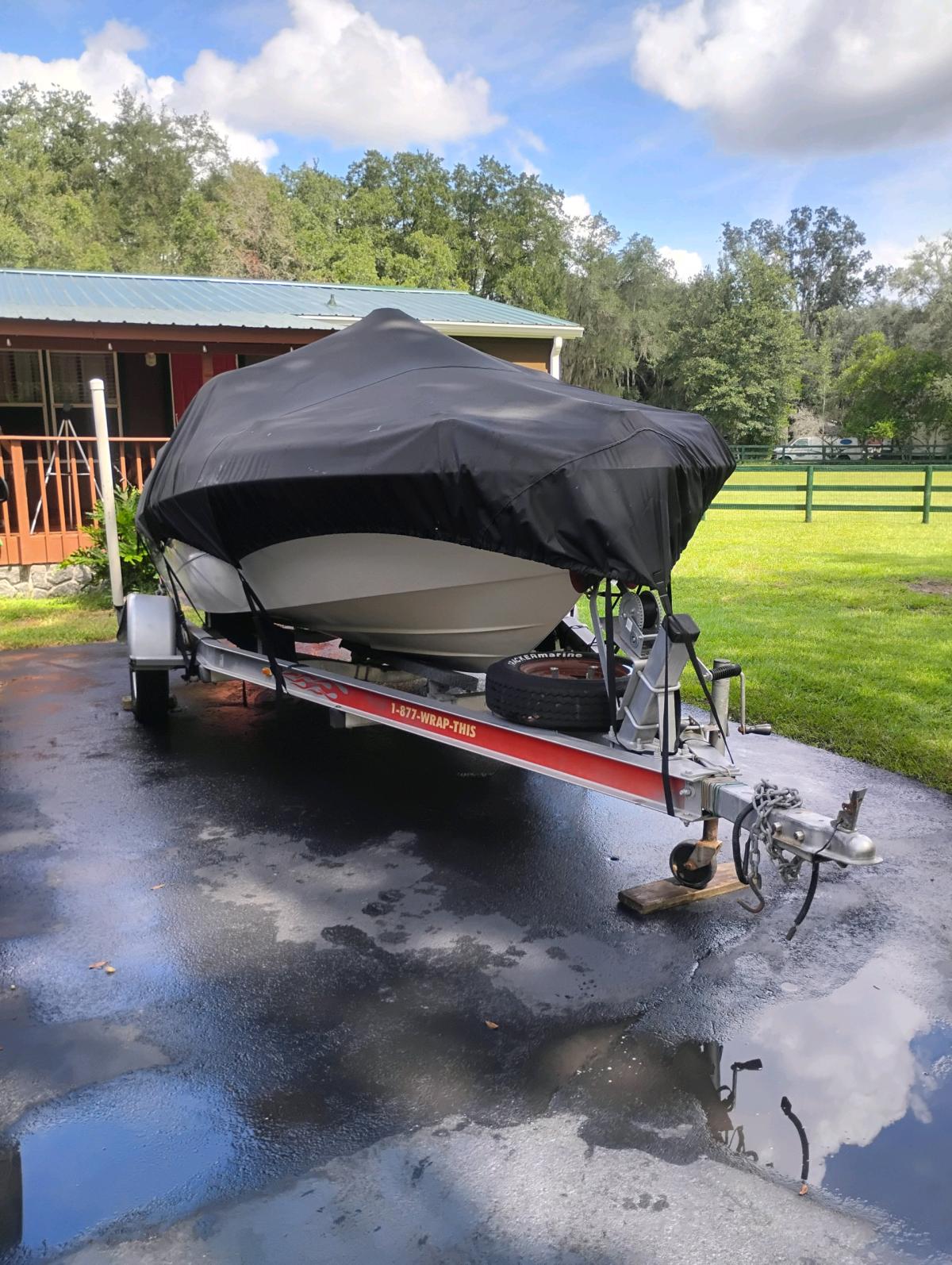 Boat 90 Johnson Motor Trailer Bimini TopCover