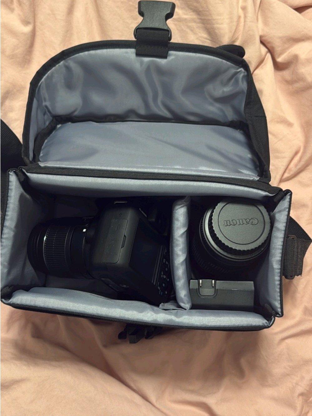 Canon EOS Rebel T7 Black DSLR Camera with Battery Charger an