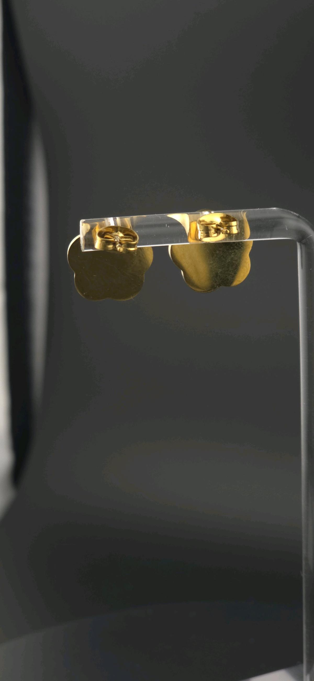 clover earrings stainless steel and 18 k gold plated