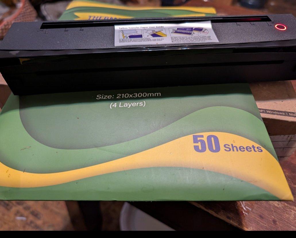 portable thermal tattoo printer with paper