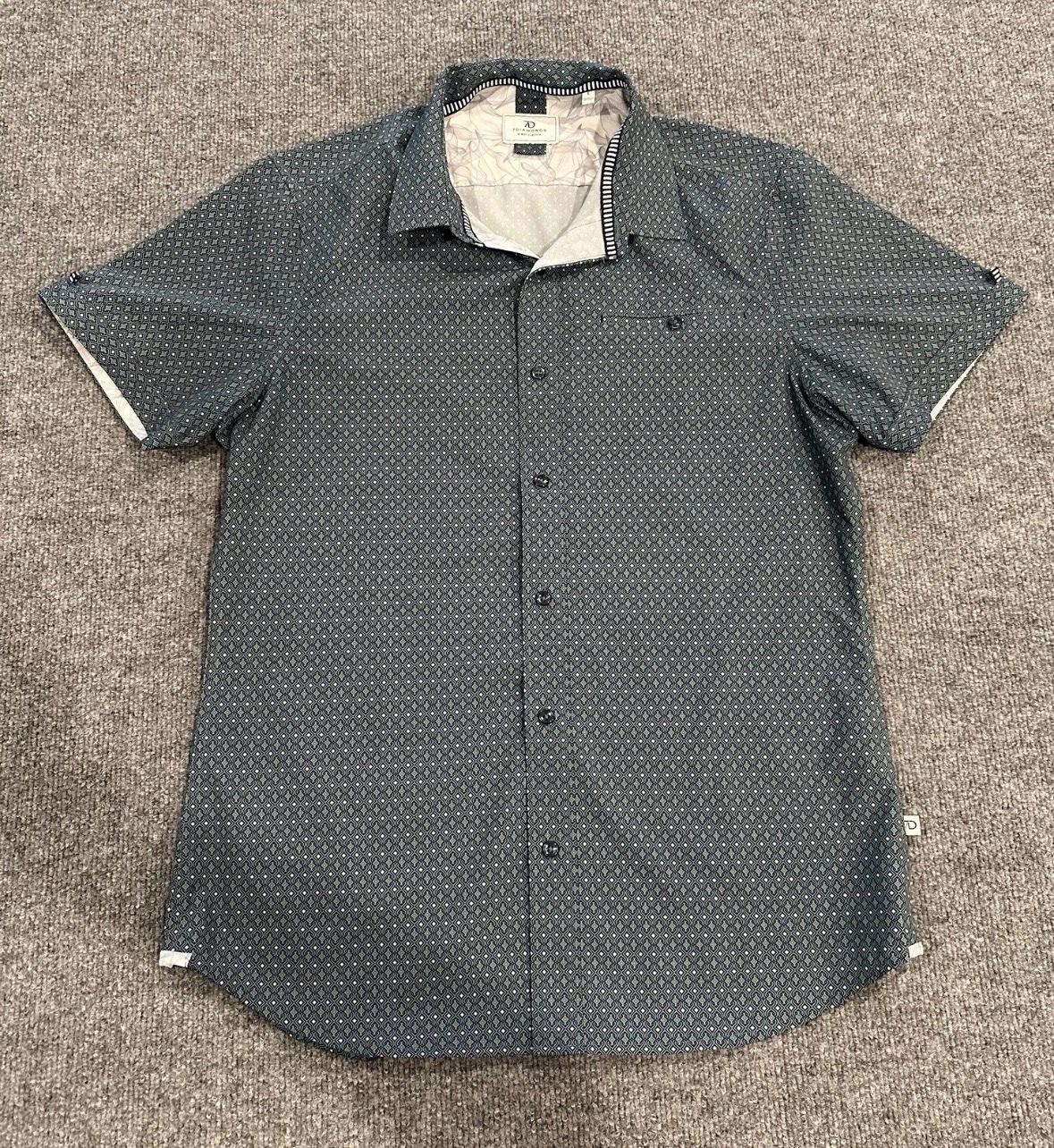 7 Diamonds 4 Way Stretch Shirt Mens S Highway Star AOP Geome