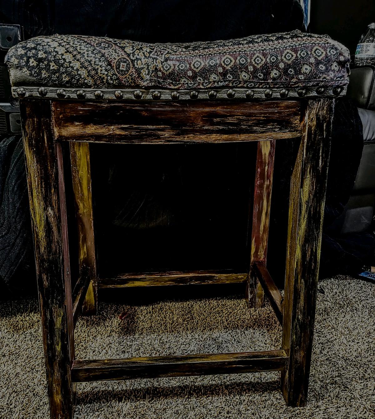 handpainted custom barstools x 2