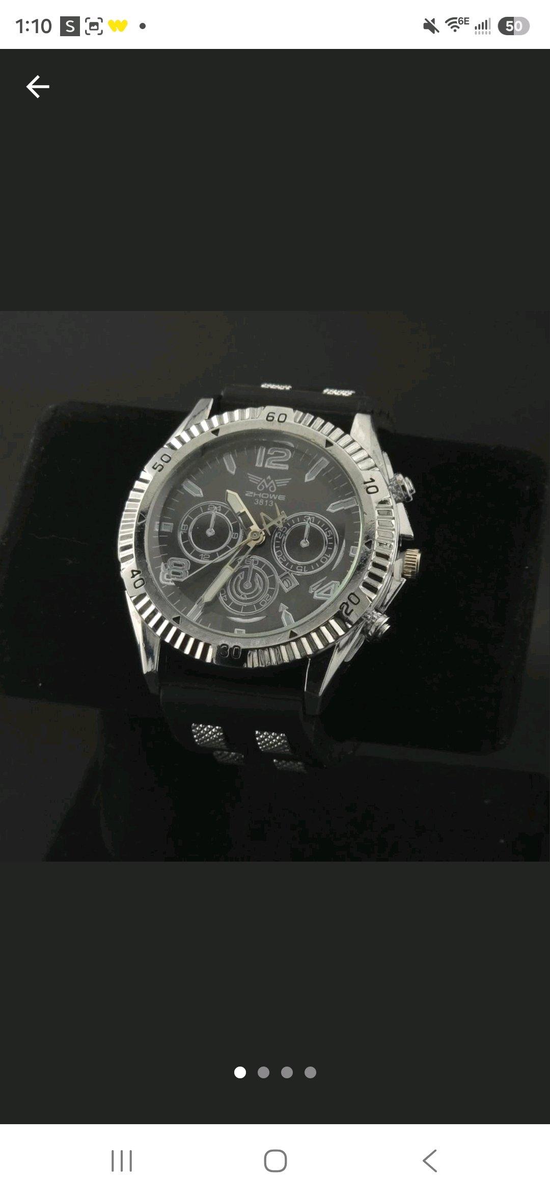 Black  silver watch with a sporty vibe