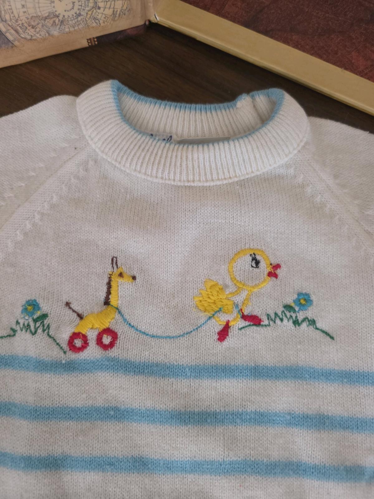 Vintage A Little Angel Soft Knit Baby Outfit 03 months R1
