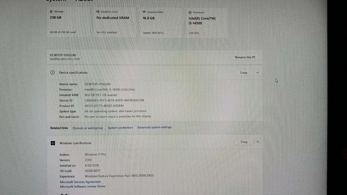 Dell OptiPlex Micro Plus 7020 Desktop