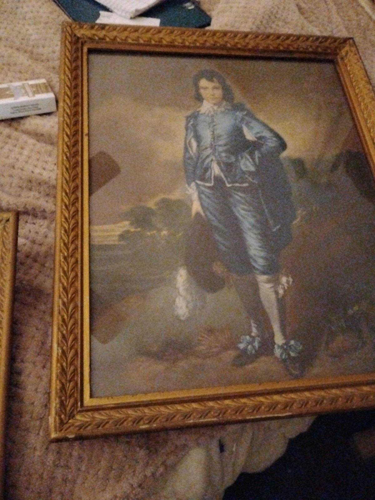 antique pictures with matching figurines
