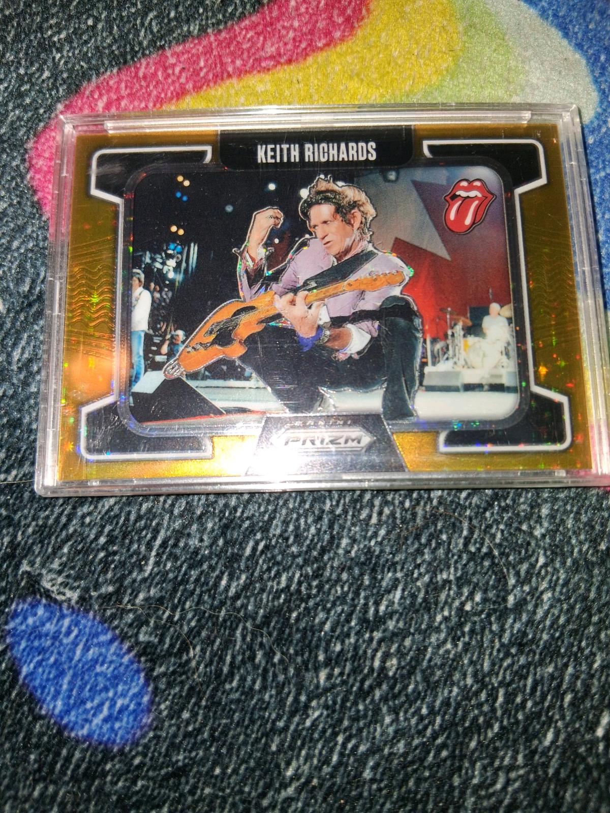 04 of 10 serialized keith richards 2025 gold prizm card