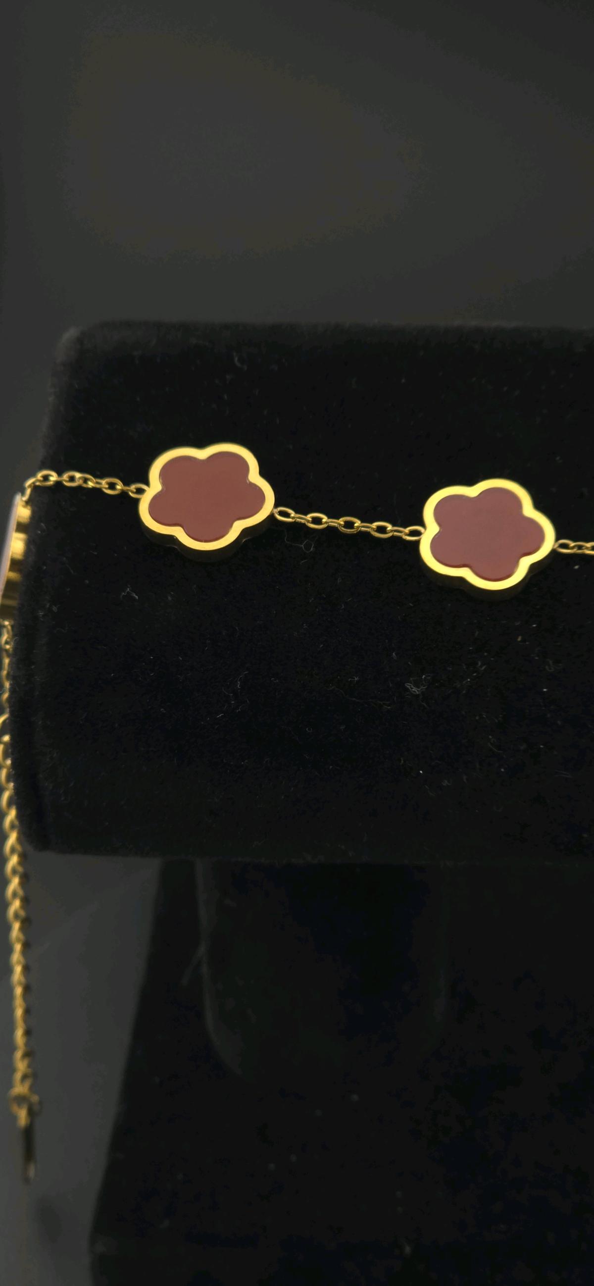 clover bracelet stainless steel 18 k plated