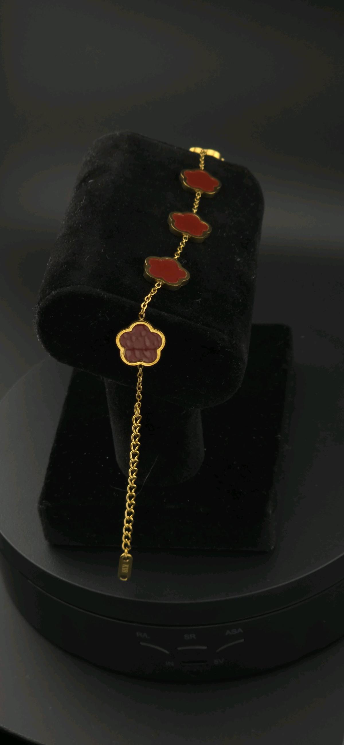 clover bracelet stainless steel 18 k plated