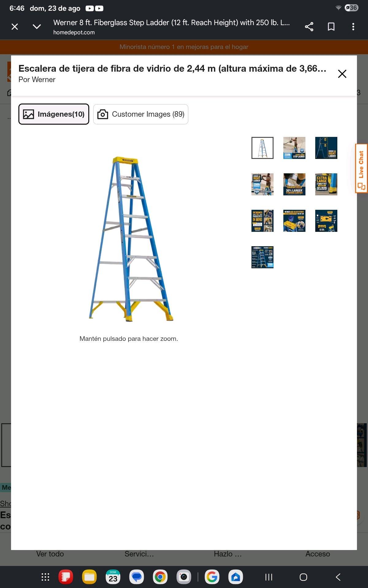 escaleras de tijera 8ft