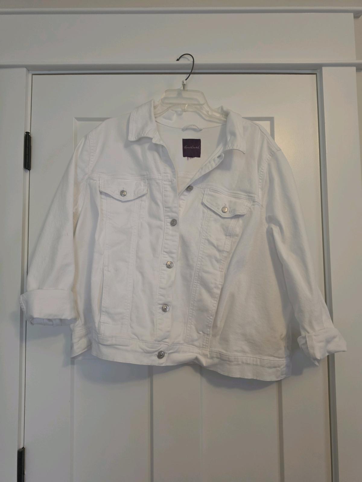 Womens 3X White Denim Jacket