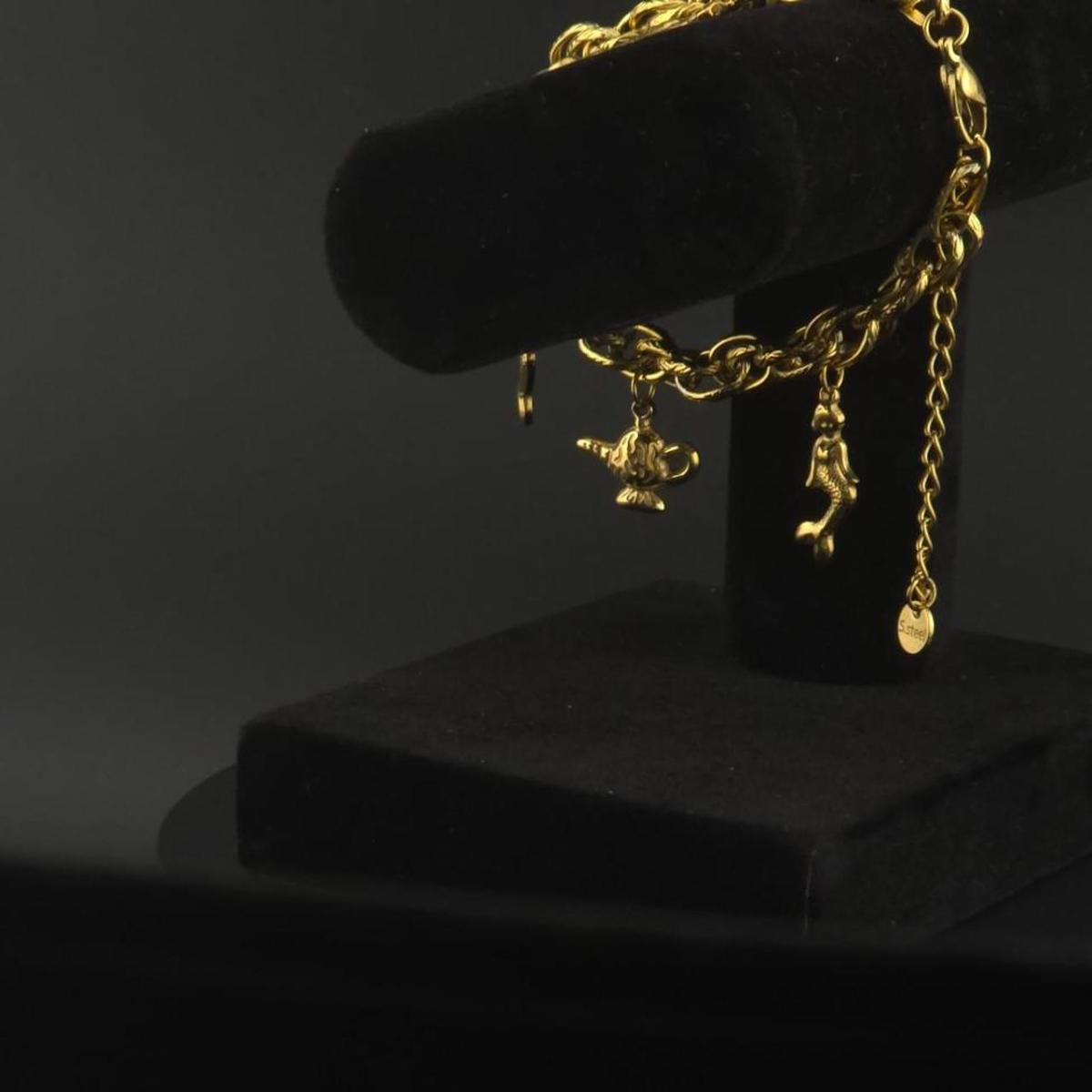 Gold tone #mermaid charm #fetish #bracelet #mermaidcore #jew