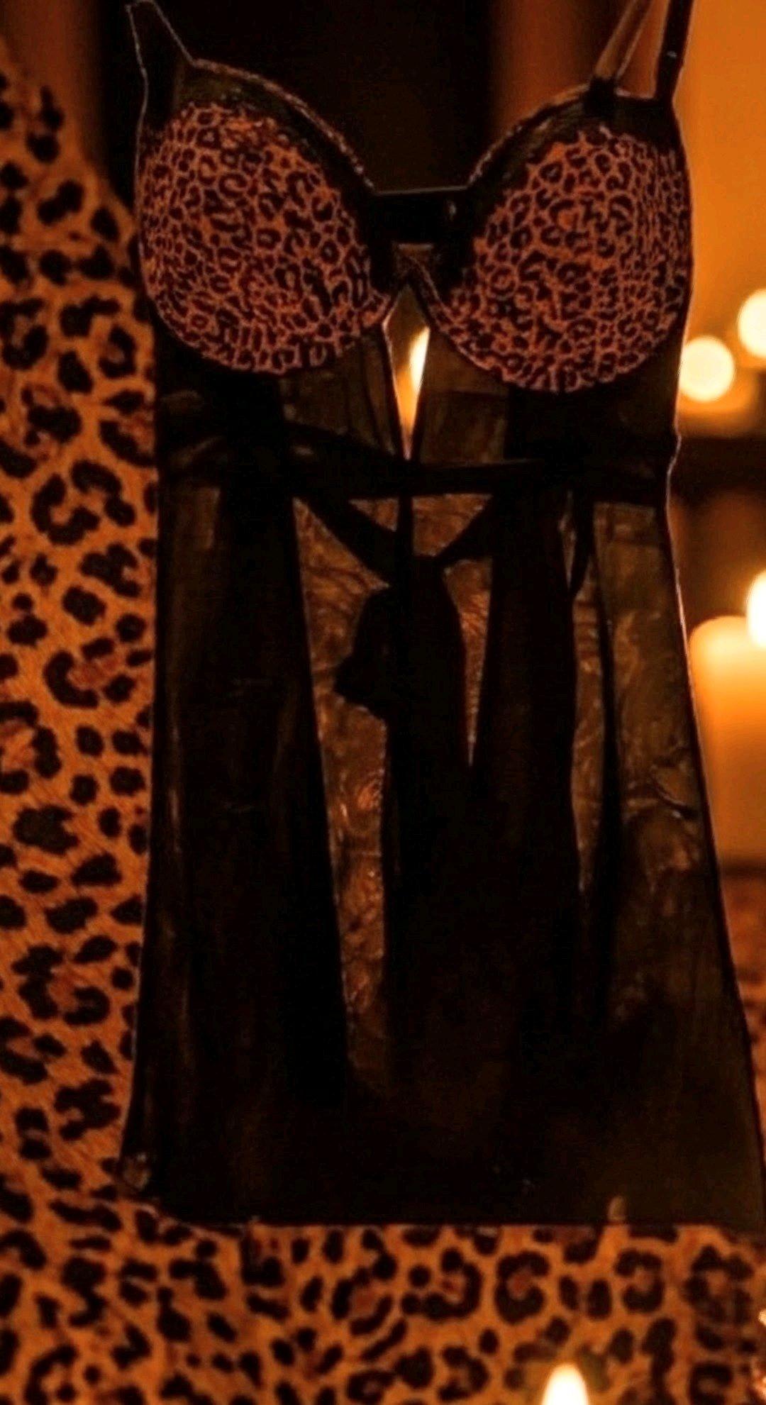 Victoria secrets sheer and cheetah print chemise
