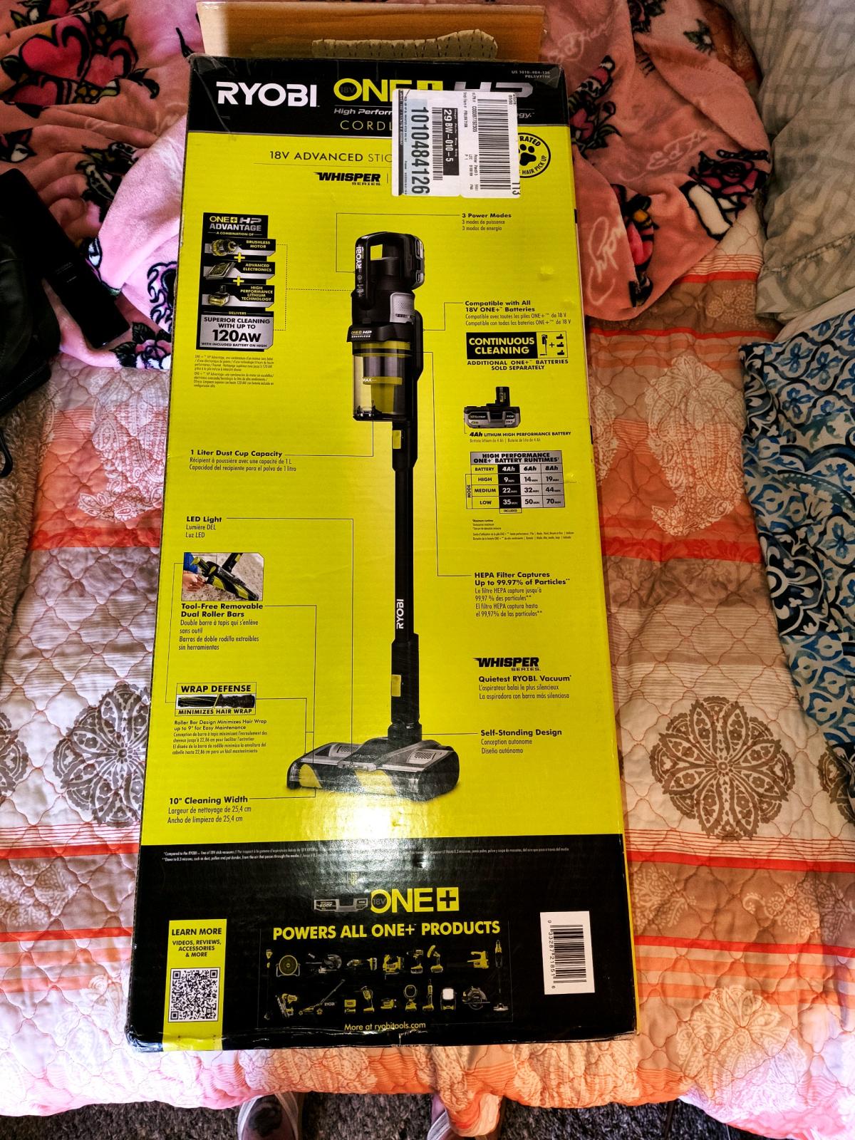 RYOBI 18V ADVANCED CORDLESS STICK VACCUUM KIT
