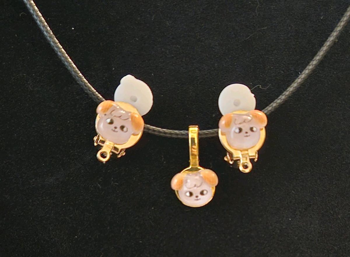 Handmade Stray Kids Seungmin Clip on Earrings with Necklace