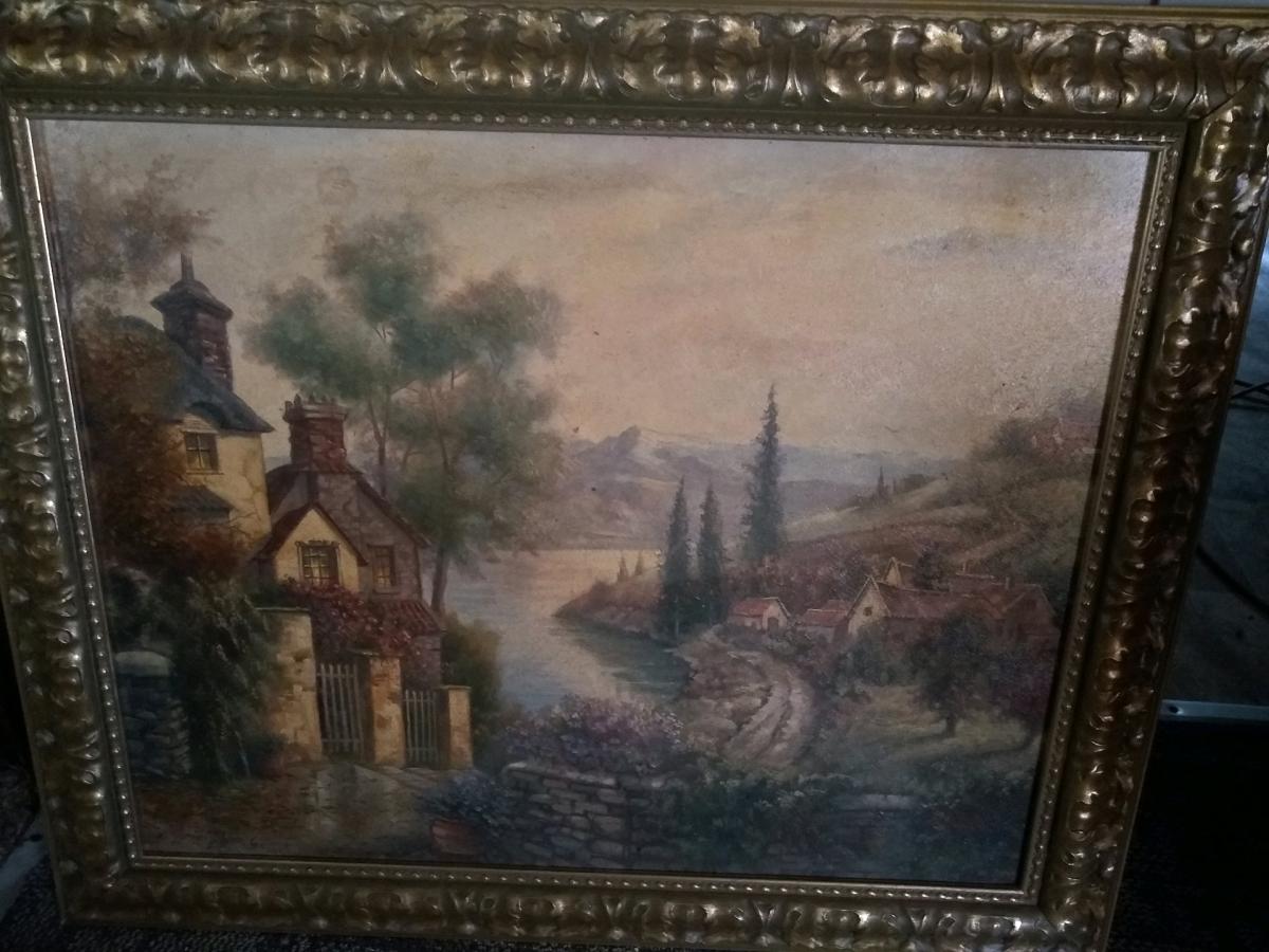 carl Valante framed oil painting