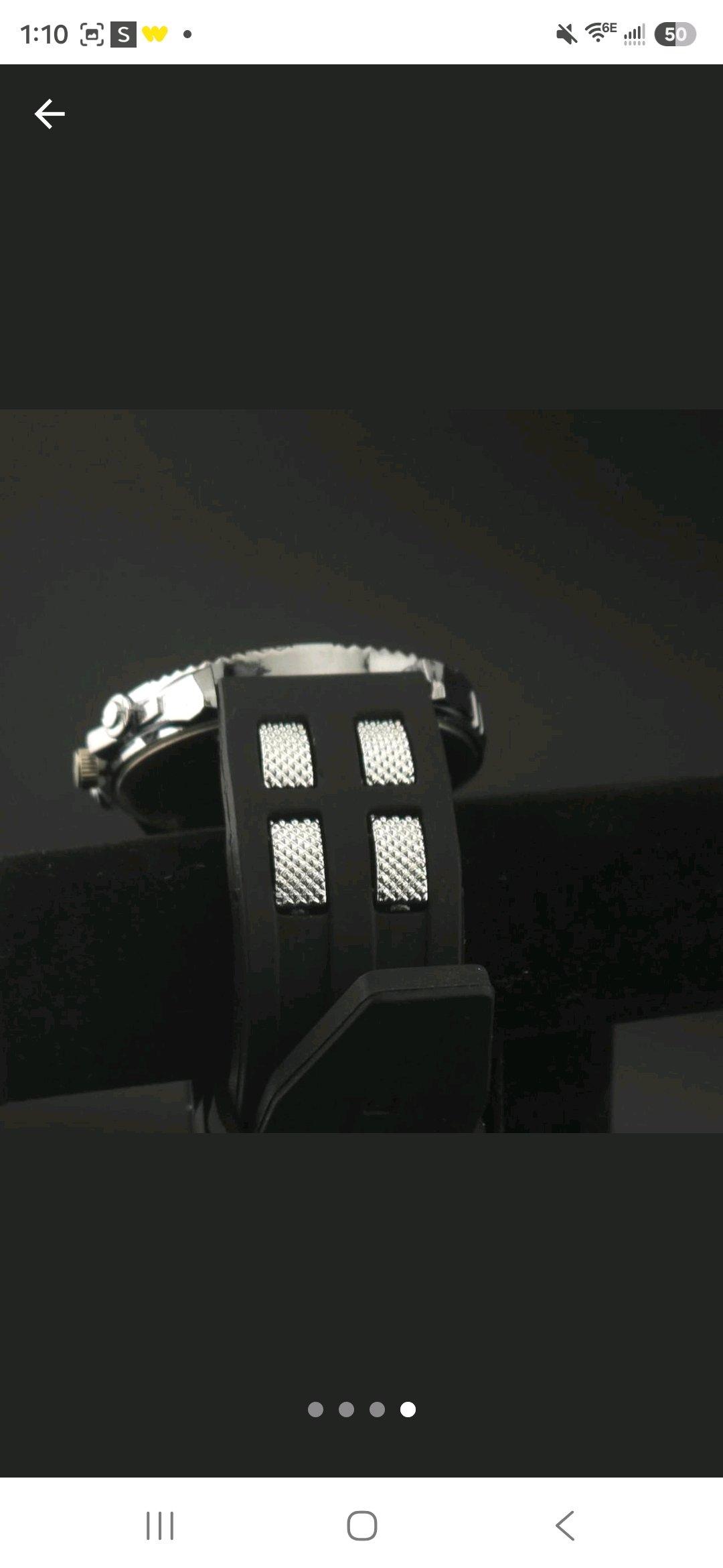 Black  silver watch with a sporty vibe
