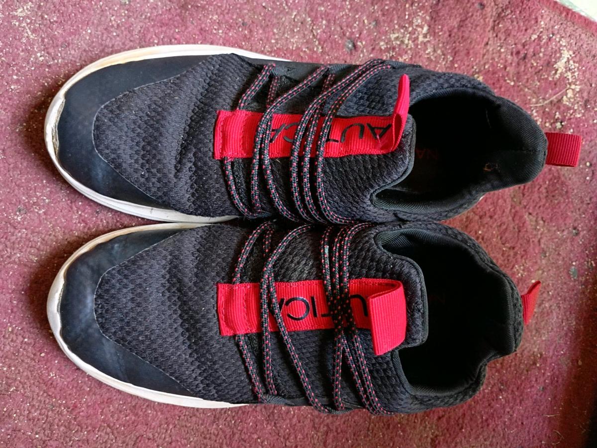 A Nice Pair of Red and Black Nautica Sneakers