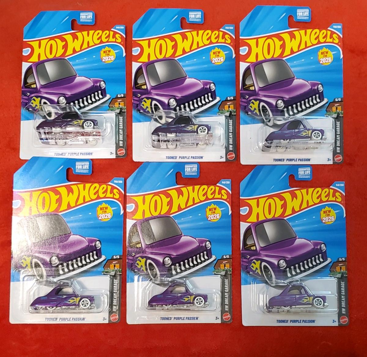 Hot Wheels Tooned Purple Passion HW DREAM GARAGE set of 6