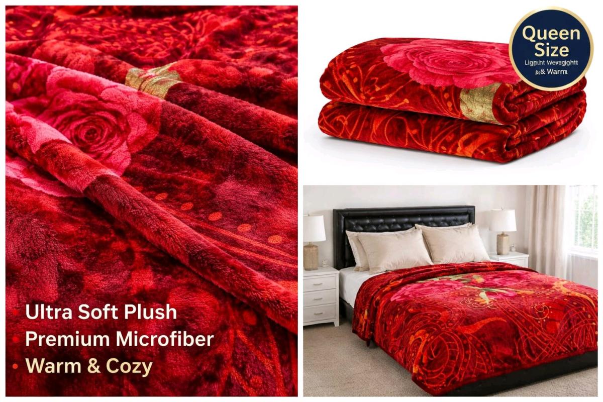 ULTRA SOFT PLUSH MICROFIBER BLANKET RED