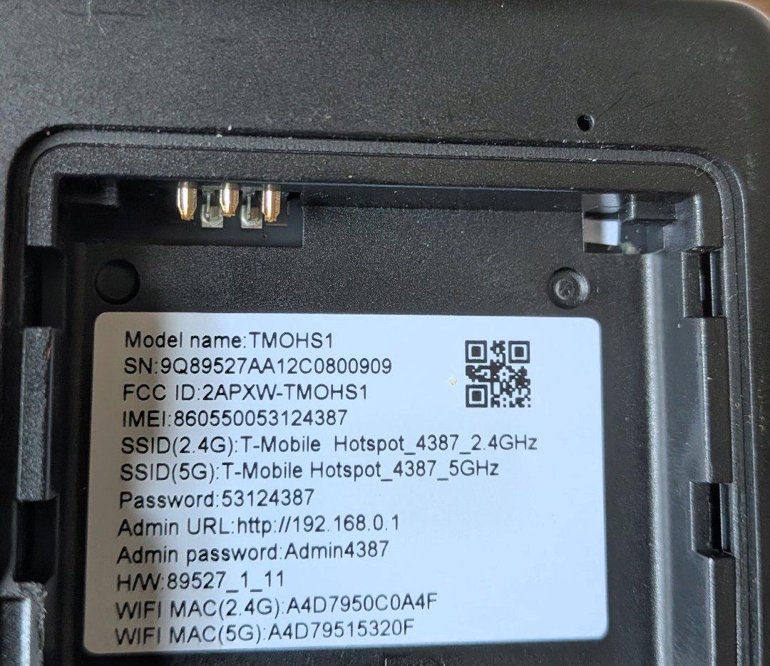 TMobile TMOHS1 4G LTE Portable WiFi Hotspot device
