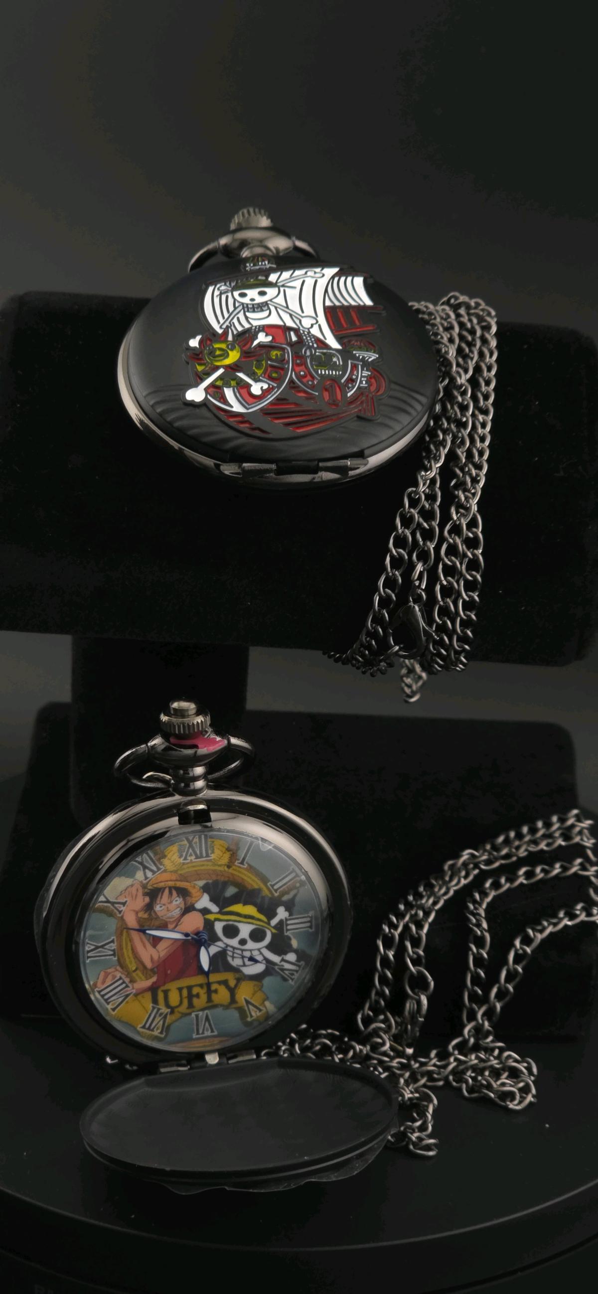 one piece Pocket watch black unisex