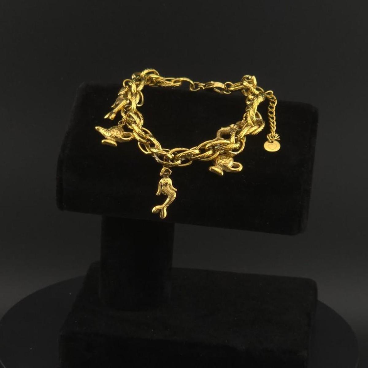 Gold tone #mermaid charm #fetish #bracelet #mermaidcore #jew