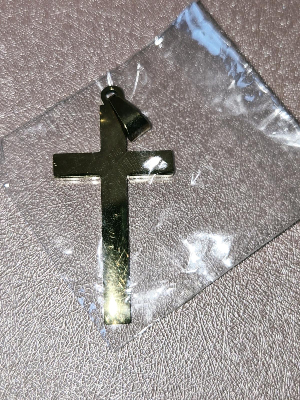 cross gold tone necklace