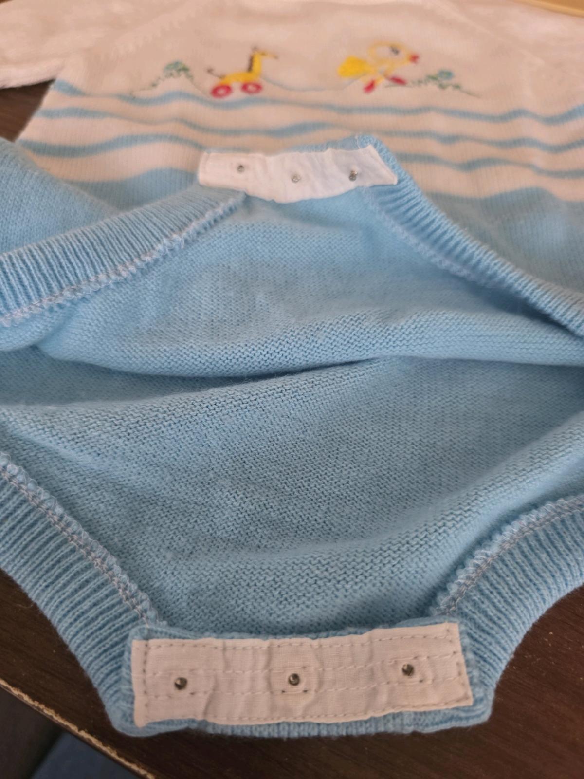 Vintage A Little Angel Soft Knit Baby Outfit 03 months R1