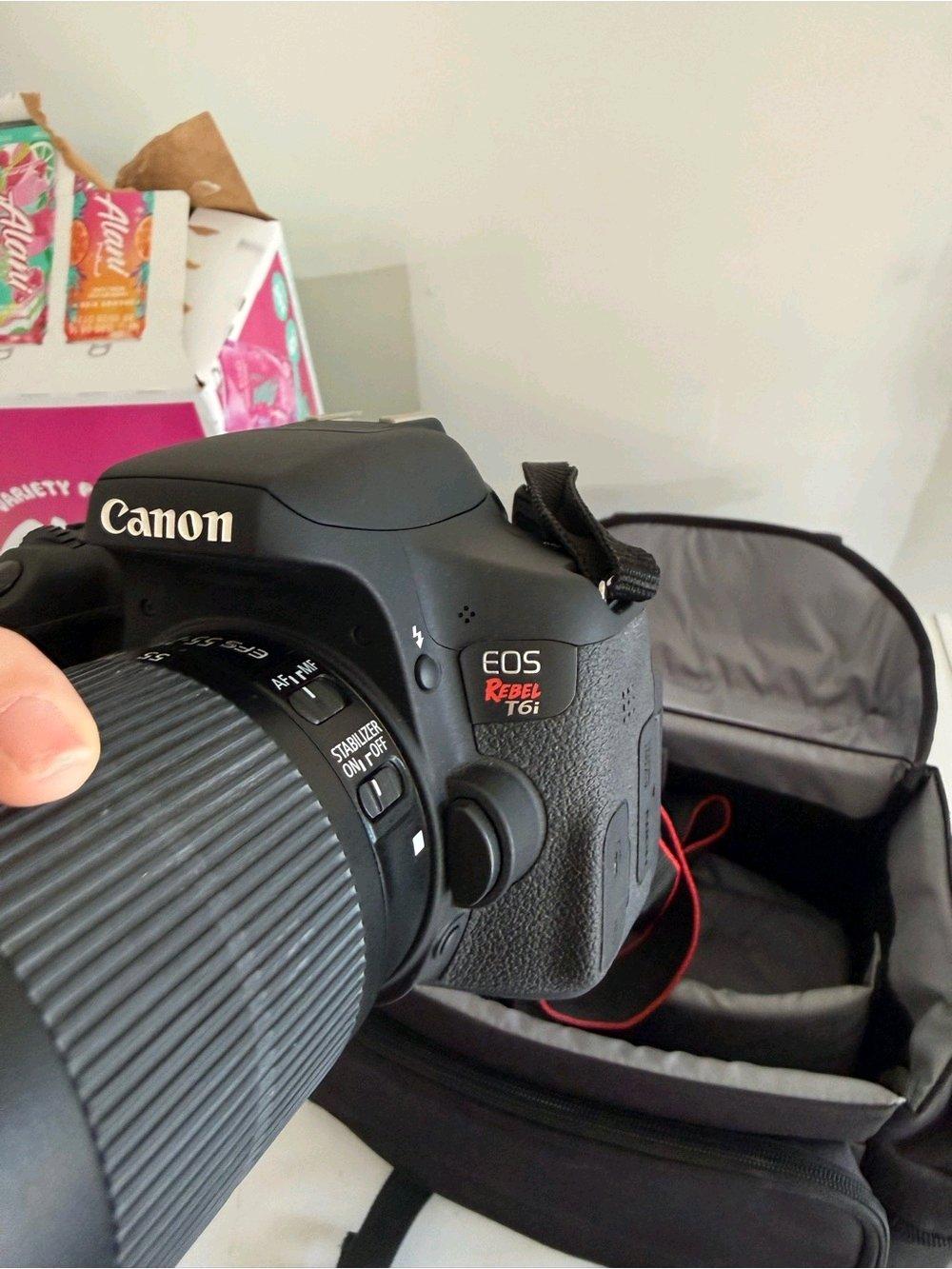 Canon EOS Rebel T6i DSLR Camera in Black