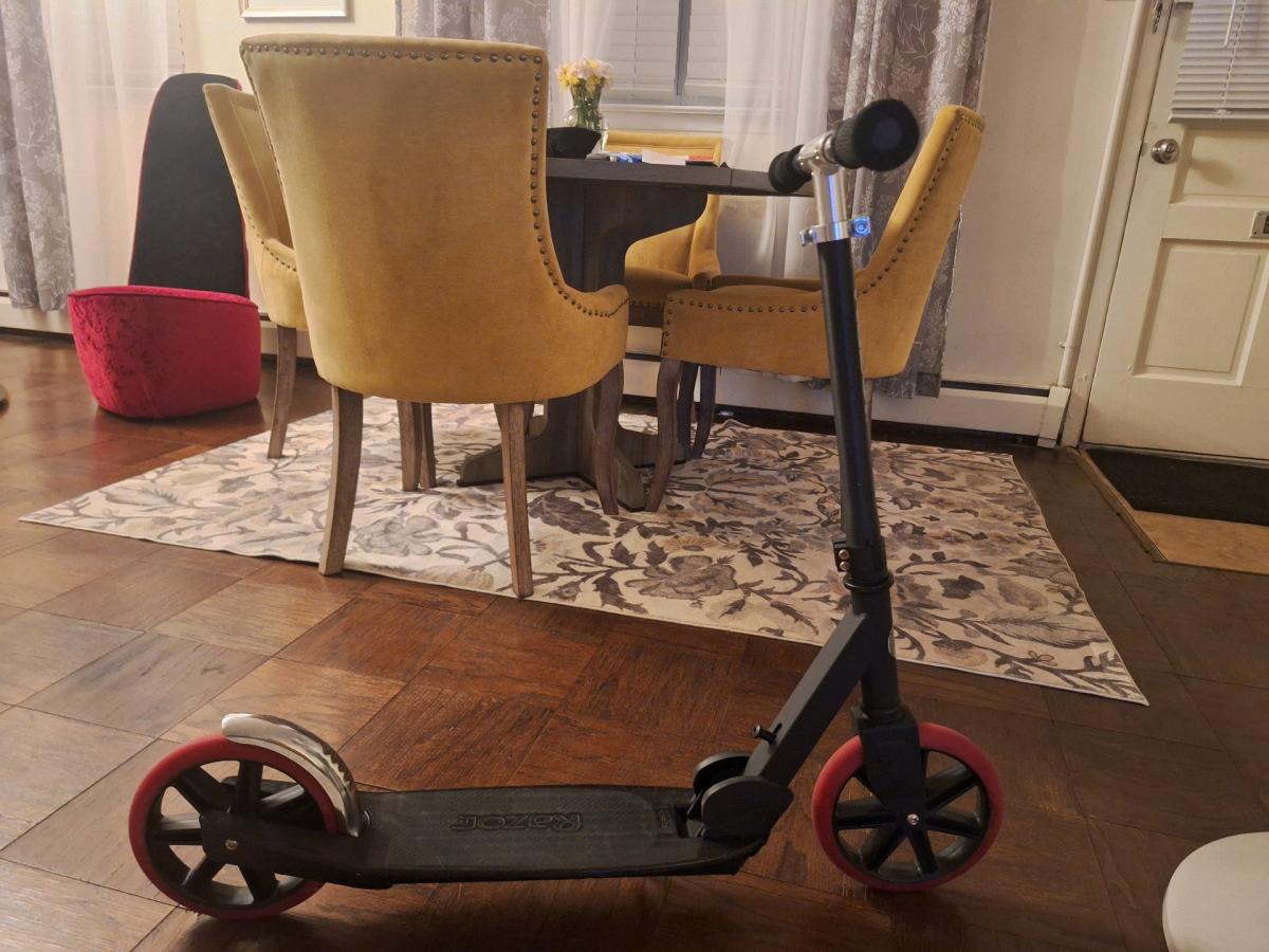 Black and Red Razer Scooter
