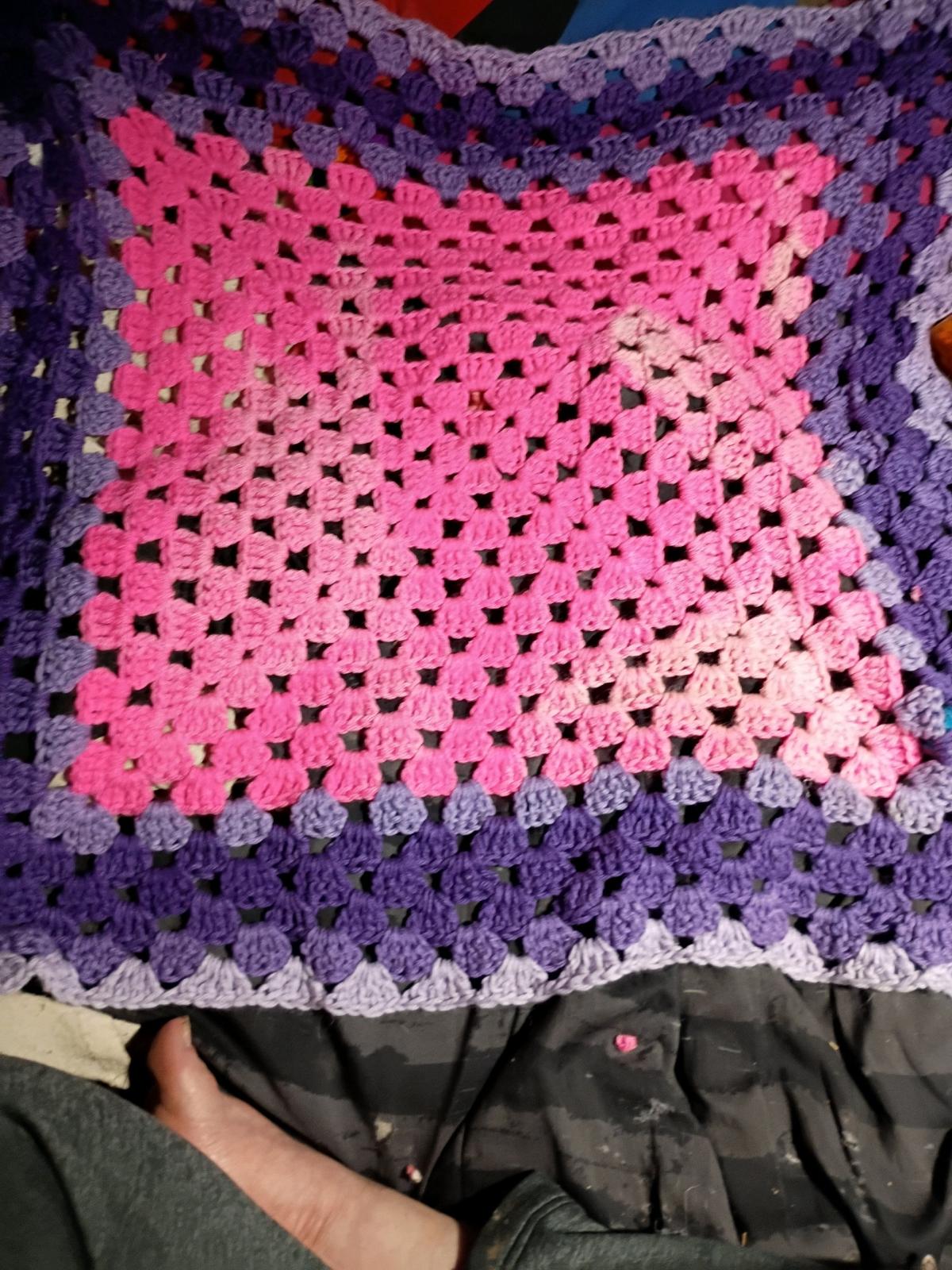 Multi colored granny square Crochet Blankets