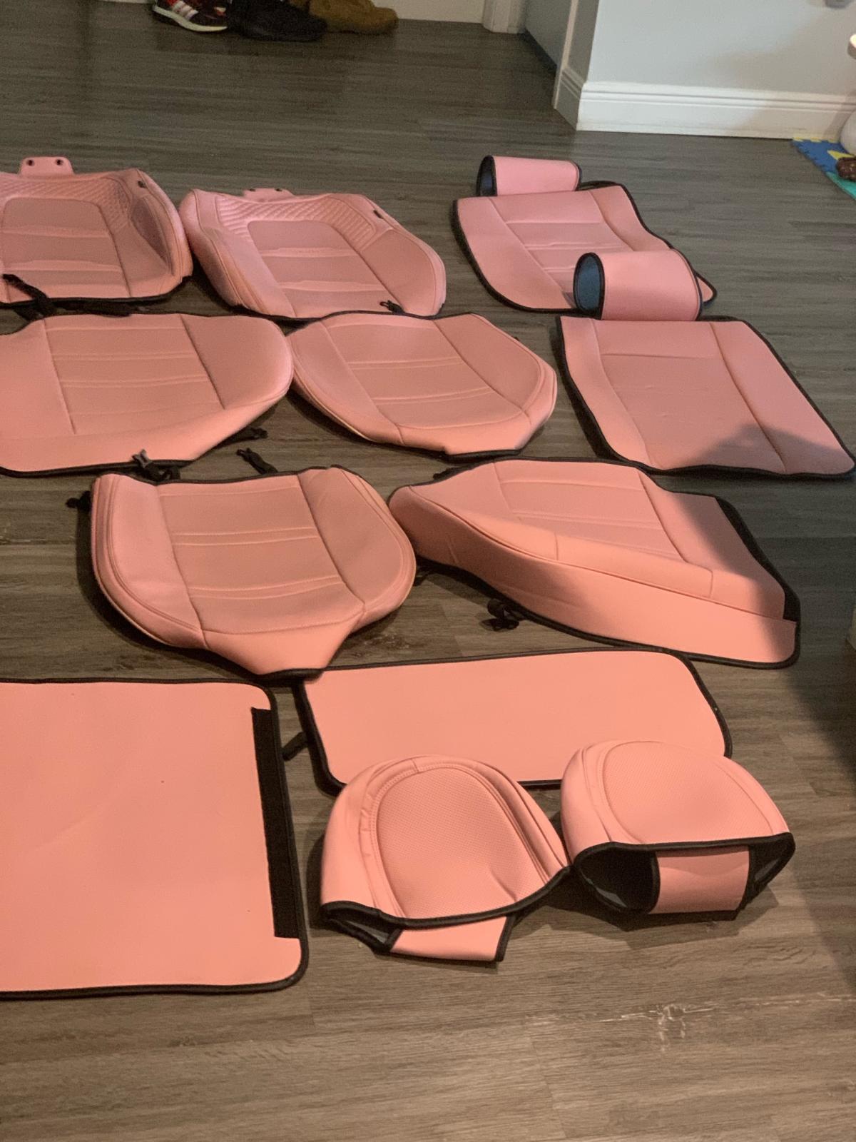 Pink car seat covers by COVERADO