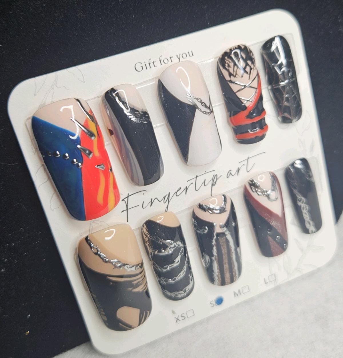 Handmade Stray Kids Venom Inspired Nails Sized Small