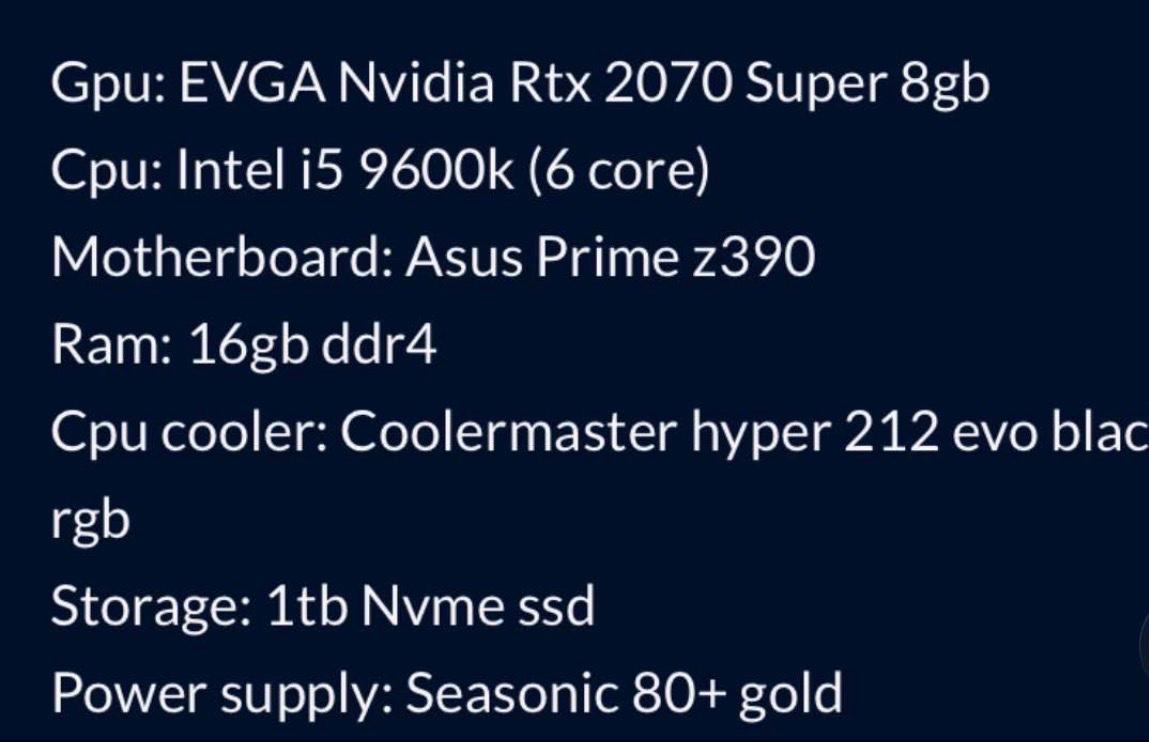 gaming pc working perfectly in good condition