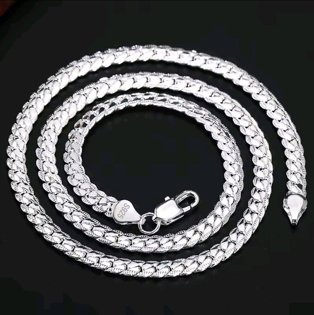 collar  estilo cubano  bao de plata sello 925