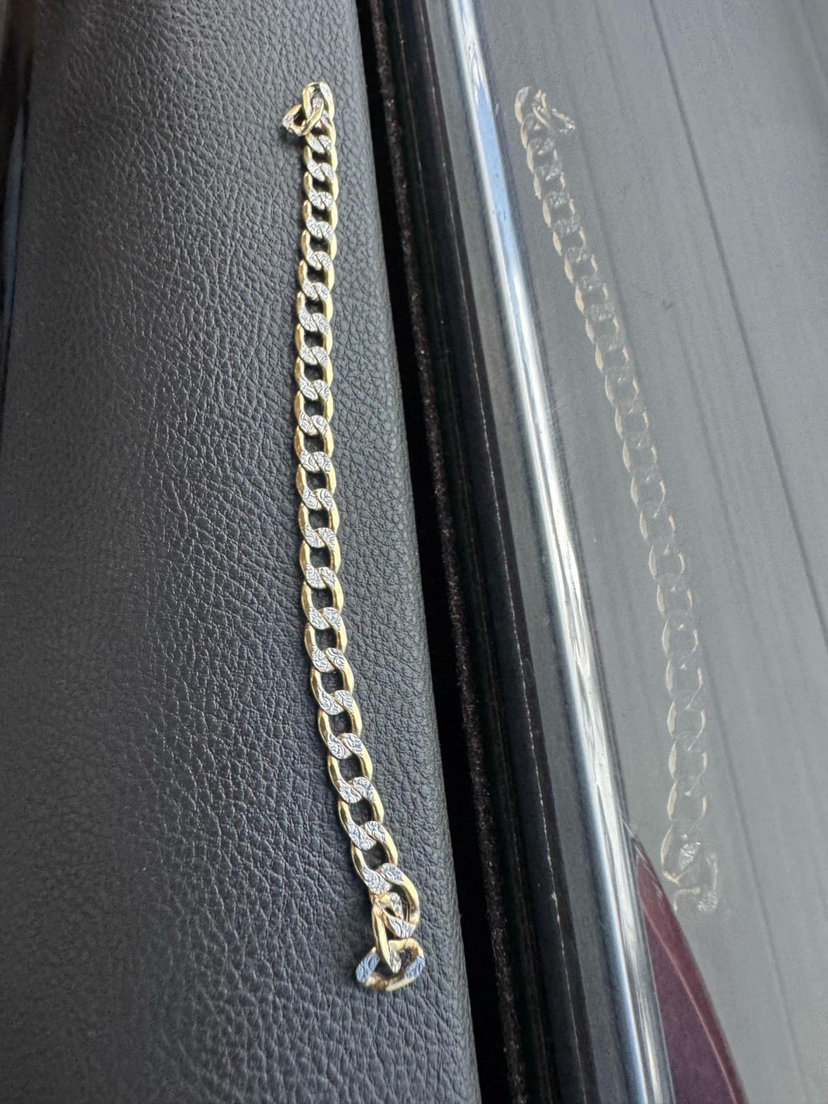 Solid TwoTone Curb Chain Necklace 14KYellow Gold