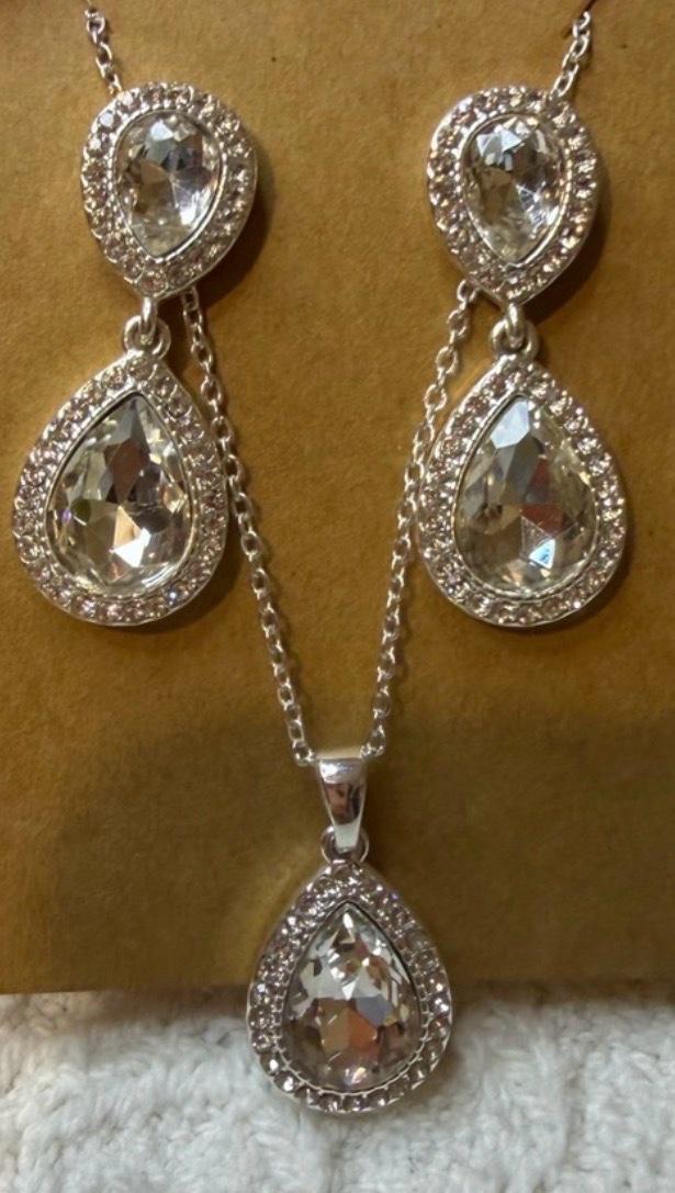 crystal teardrop Jewelry Set
