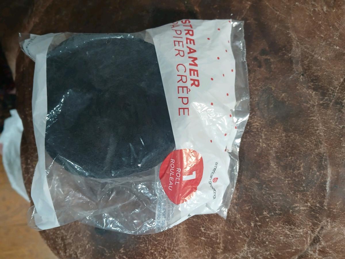 American Greetings Black Crepe Paper Streamer Roll