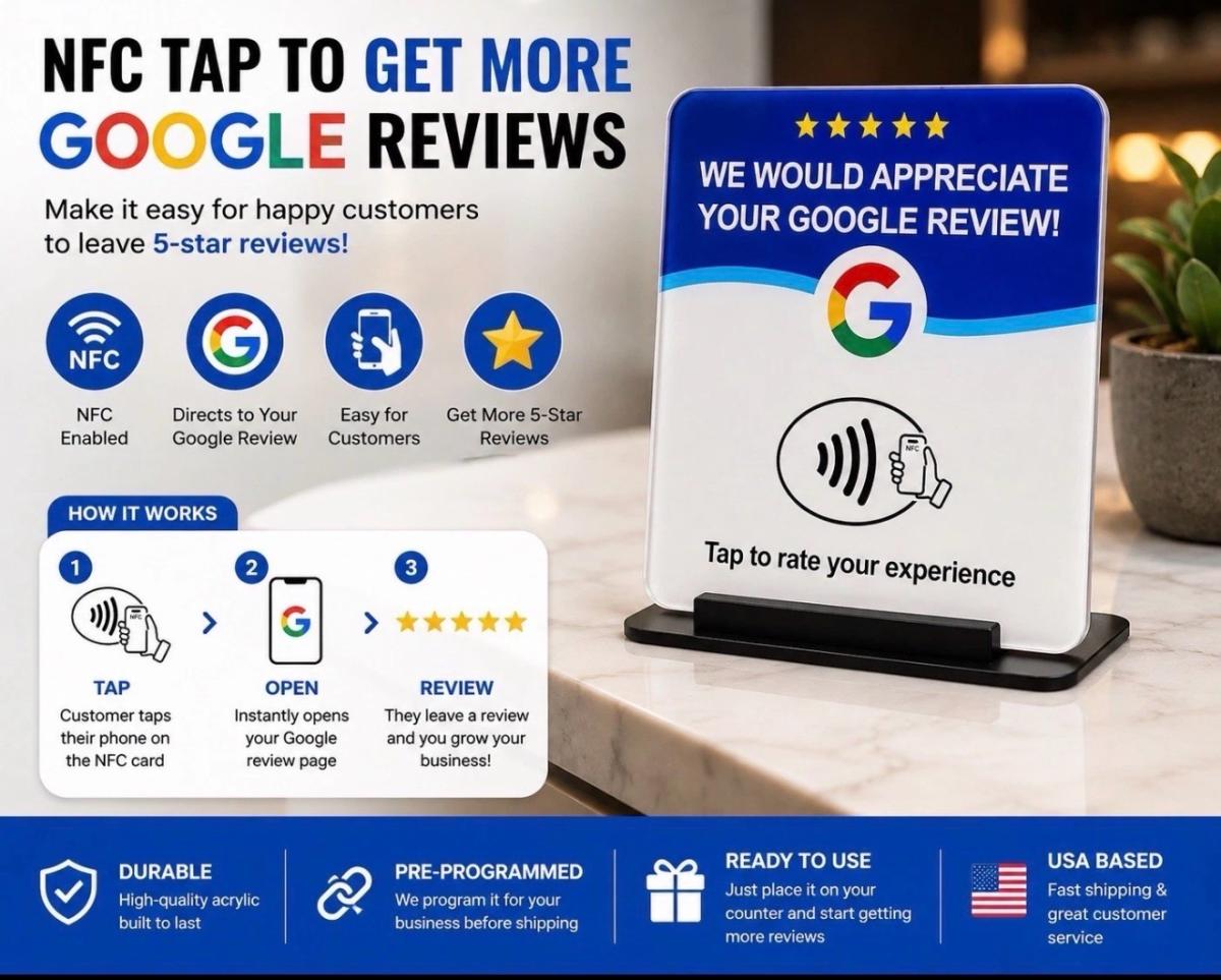 18 Pack NFC QR Code Customer Review Cards  Tap  Scan Busines