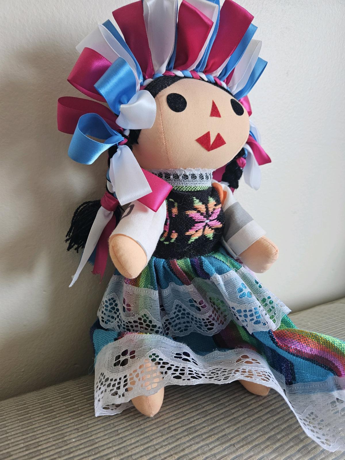 Handmade Multicolor Ribbon Hair Collection Doll