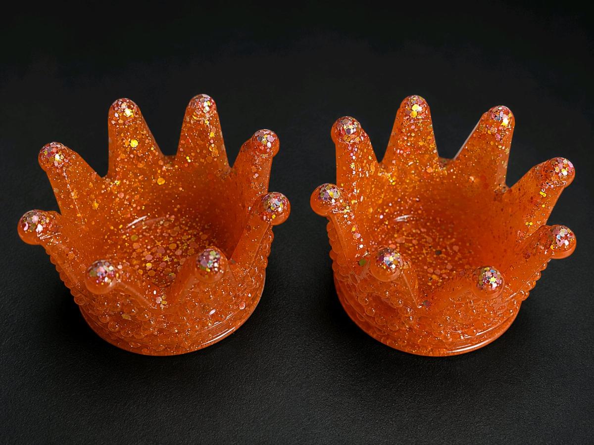 Orange set of 2 candle light holders