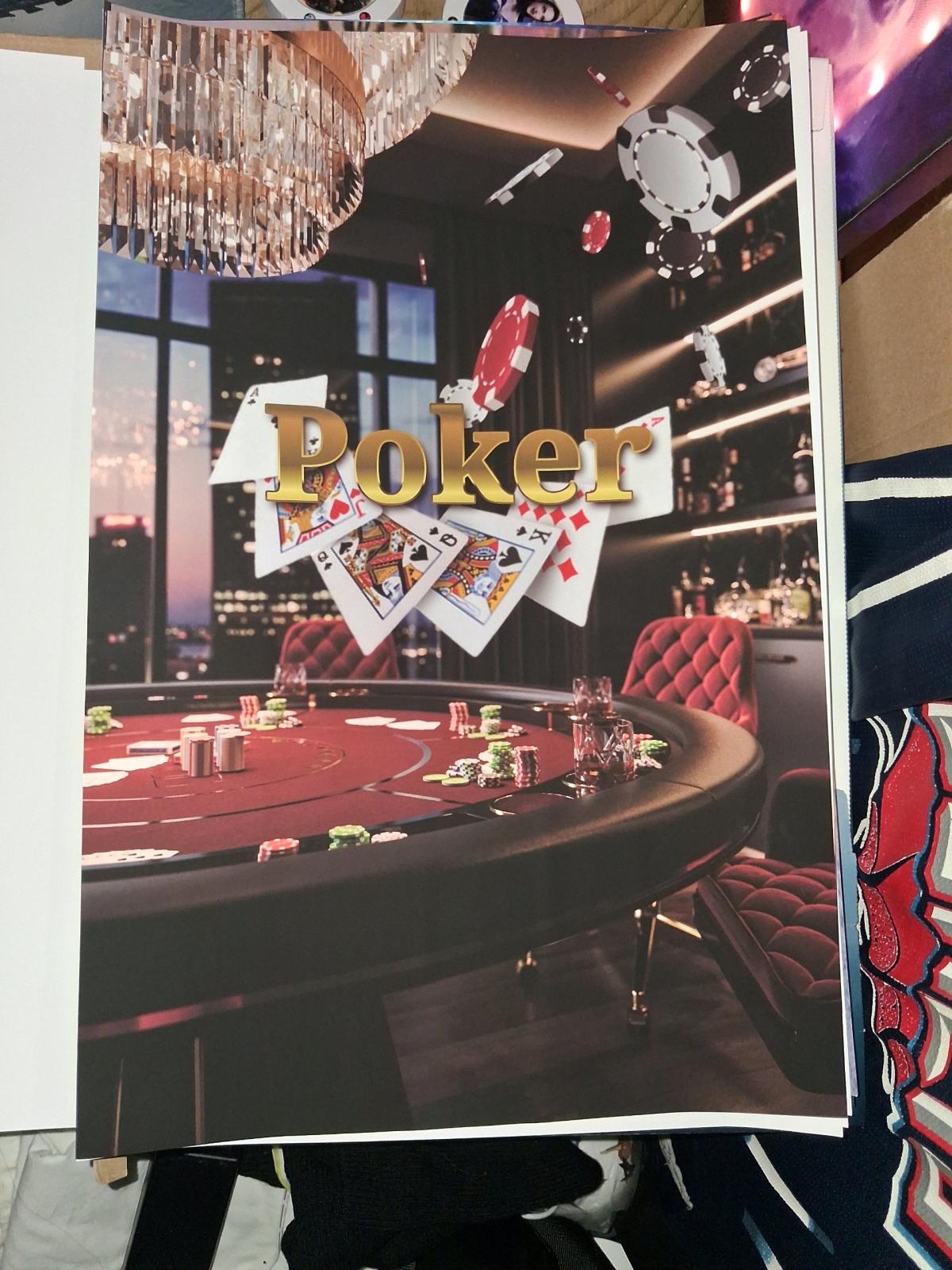 Cityscape and Poker 11x17 Framed shipping on Facebook Ebay