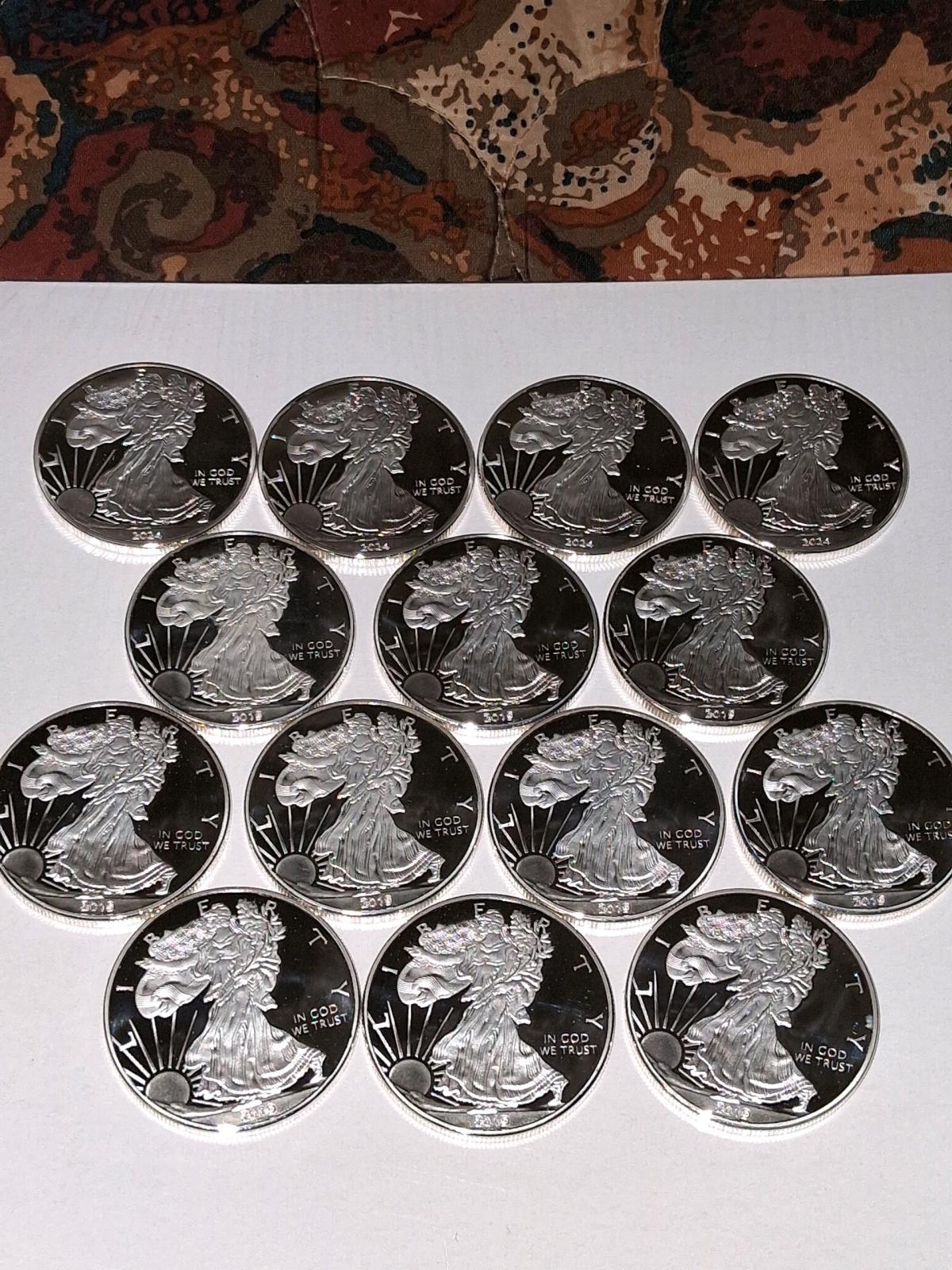 non magnetic silver plated eagle rounds 1oz