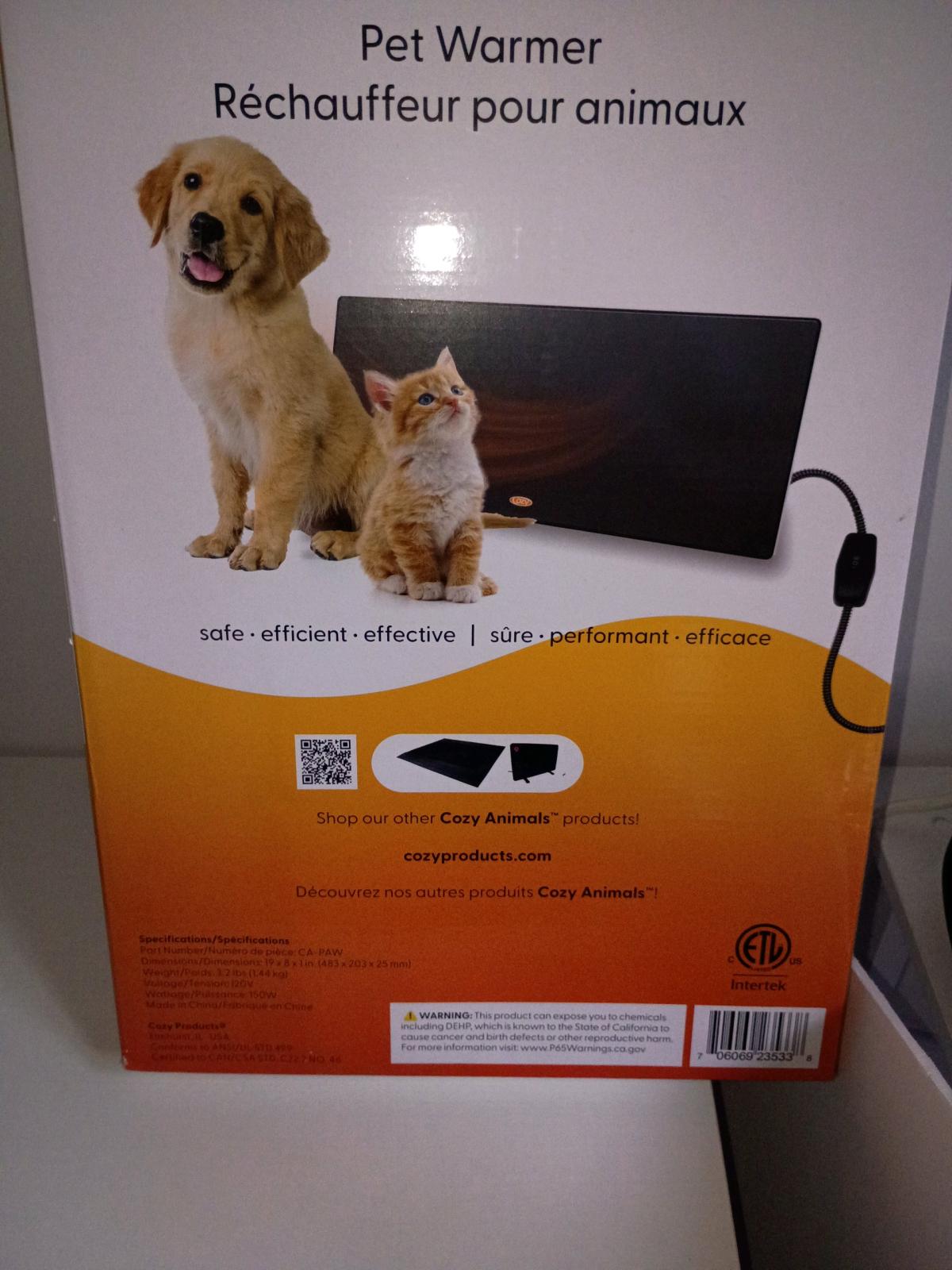 Brand New Cozy Pet Warmer for Cold Winter Days