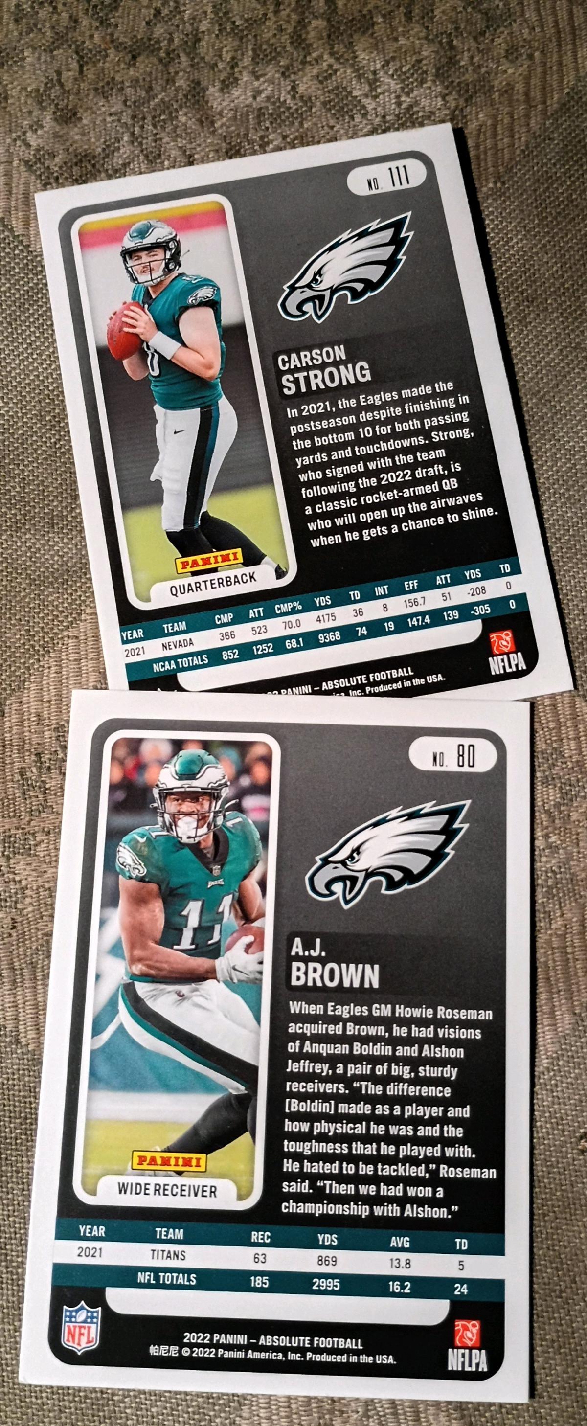Eagles football cards set
