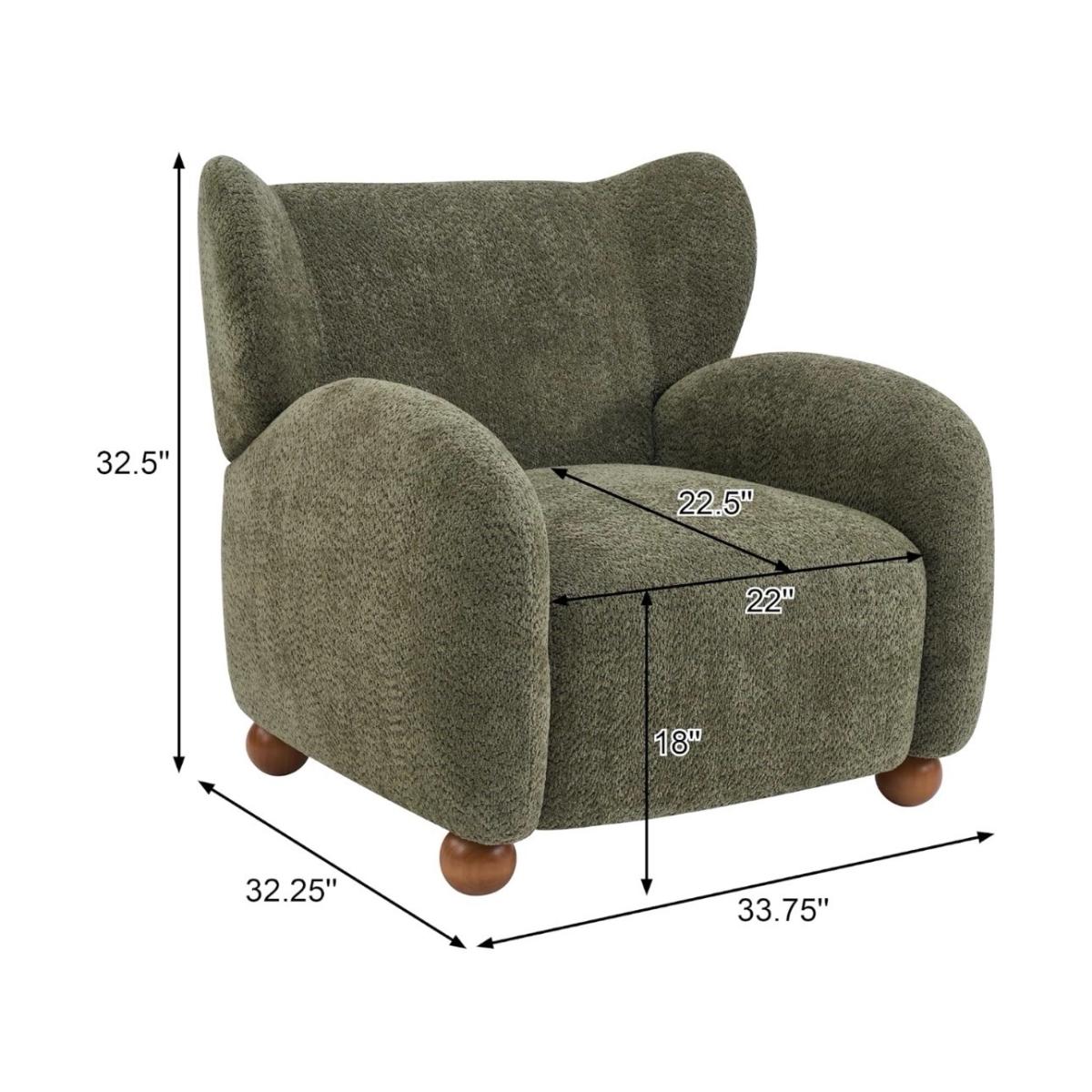 2 Brand New Modern Boucl Accent Chairs  Olive Green