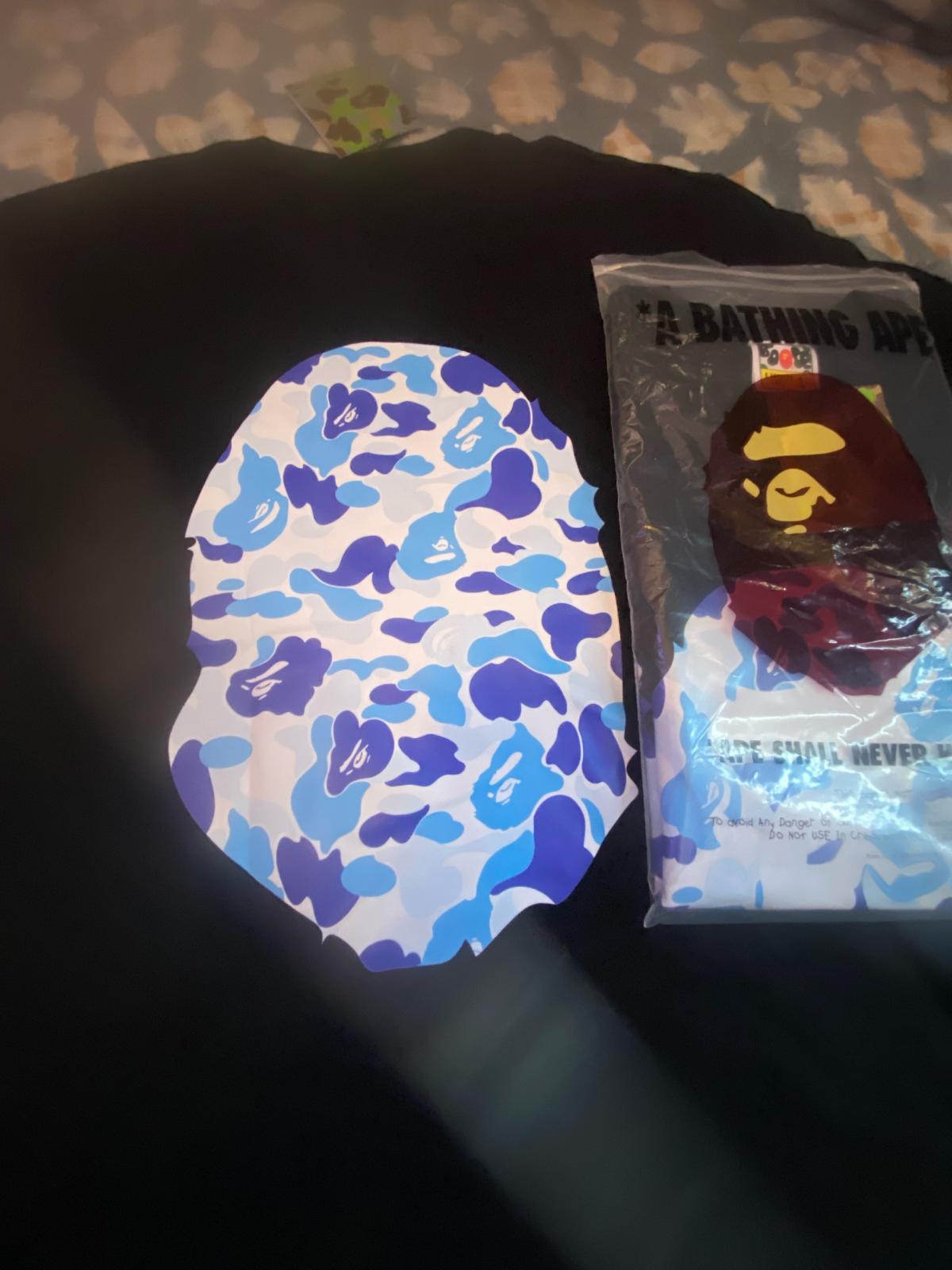 BAPE A Bathing Ape Blue Camo Ape Head TShirt